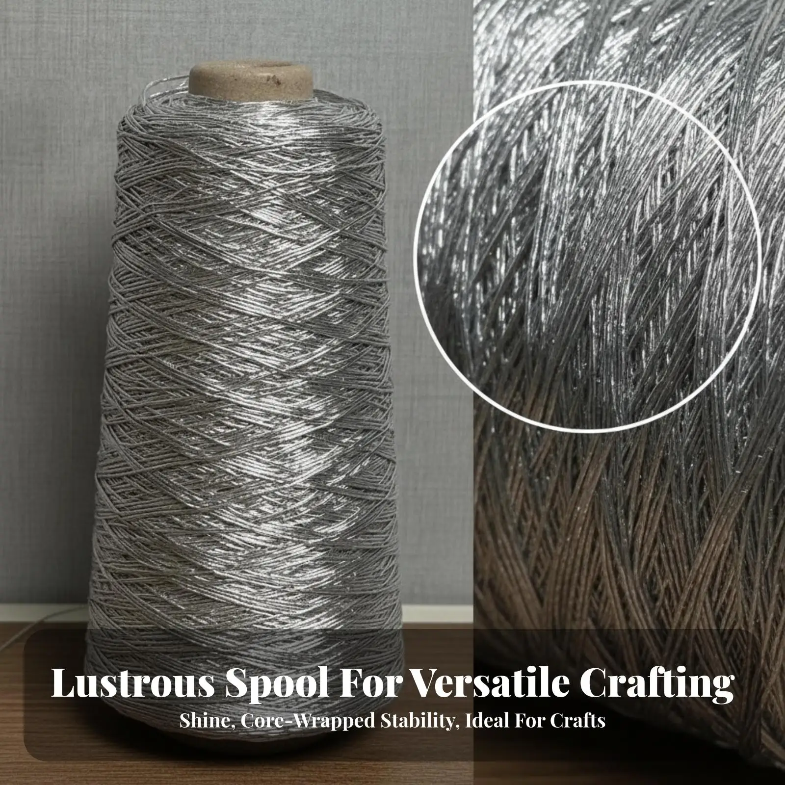 Crochet Yarn Silver Metallic Thread for Knitting Luminous Sparkle Yarn for Handmade Accessories and Art Projects 200g