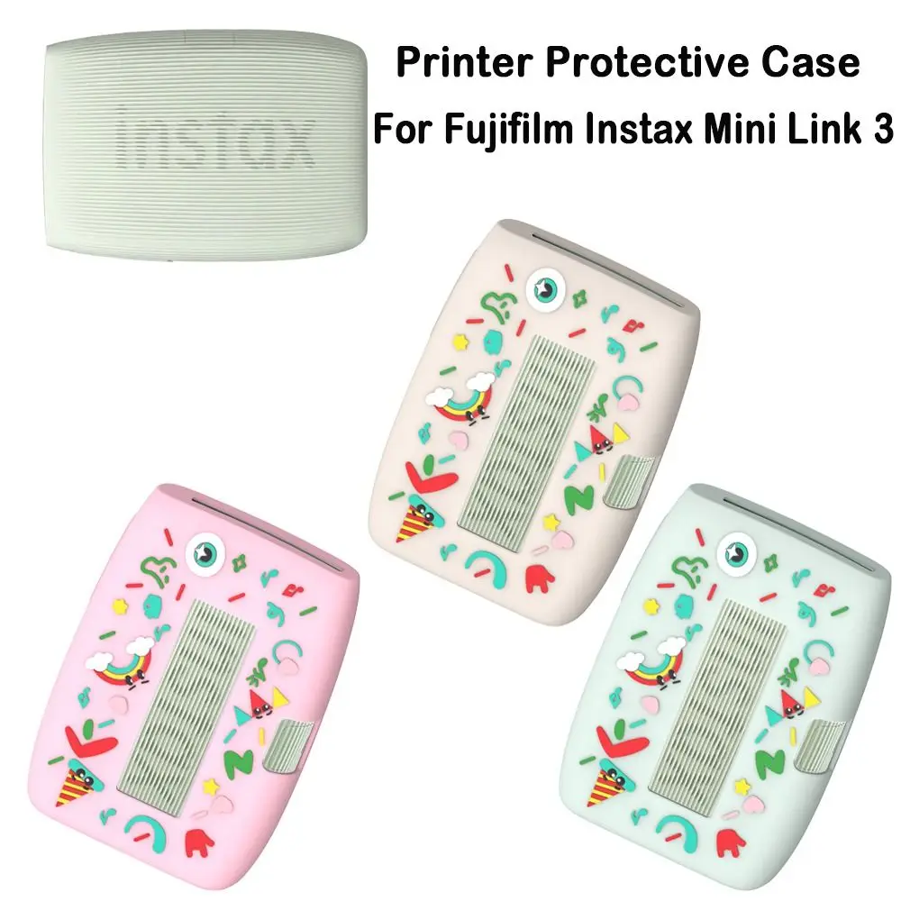 Silicone Printer Protective Case Shockproof Dustproof Silicone Cover Cartoon Printer Accessories for Fujifilm Instax Mini Link 3