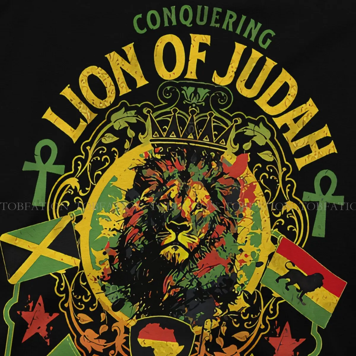 Rastafarian Lion Graphic TShirt Rasta Printing Tops Comfortable T Shirt Male Tee 100% Cotton Gift Clothes
