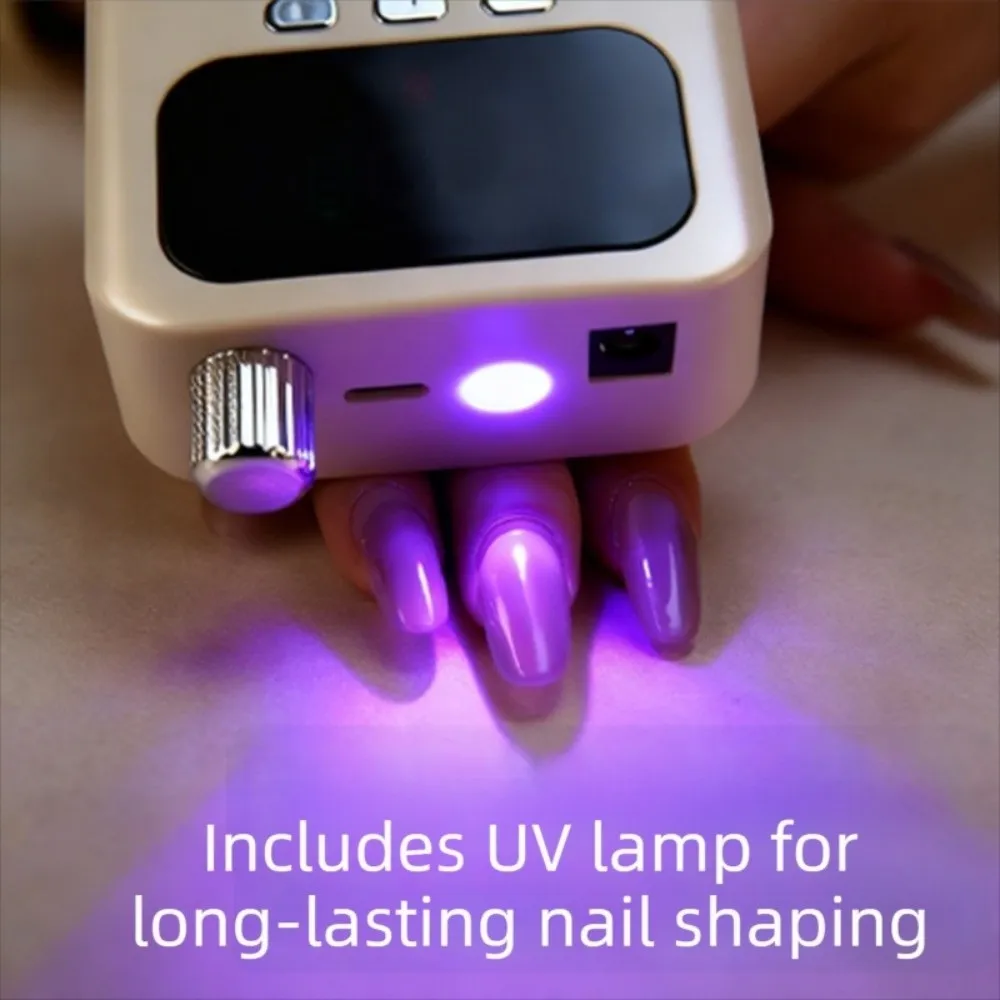 1Set Rechargeable Nail Drill Machine Portable 40 Adjustable Speeds Nail Polisher High Speed Silent Operation