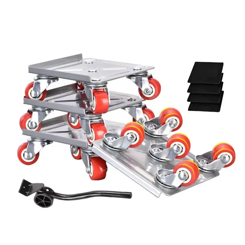 Heavy Furniture Mover 5-Wheel Furniture Dollies With Locking Wheels Load Lifter Moving Tool Set With Anti-Skid Pad For Sofas