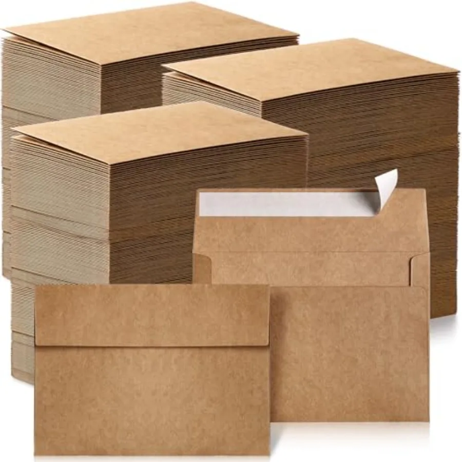 

Pack Brown Envelopes Bulk Kraft Envelopes for Invitation 120 GSM Gift Card for Office Gift Party Baby Shower Wedding A4 4.25 x