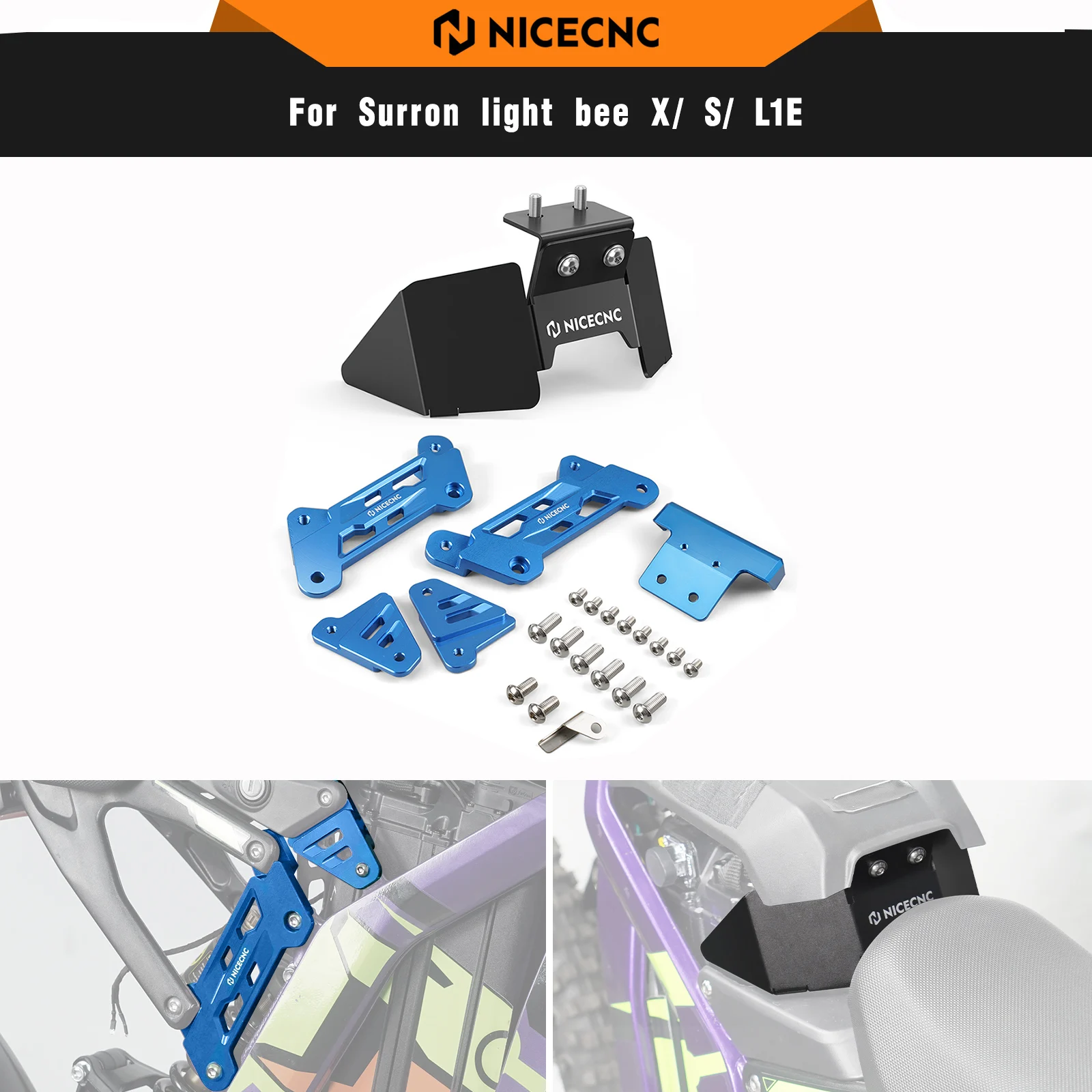 

NICECNC Battery Lock Increase Code & 5cm Rise Seat Riser For Surron light bee X light bee S L1E Segway X160 Segway X260 Sur-ron