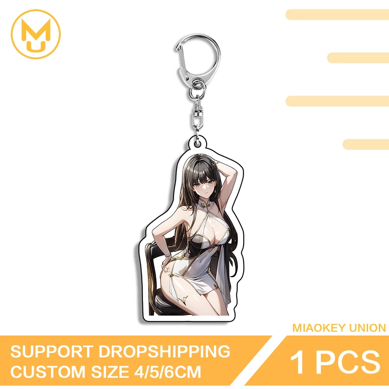 Wuthering Waves Baizhi Pretty Girl High Quality Acrylic Keyring Unique Video Game Peripheral Versatile Fashionable Jewelry