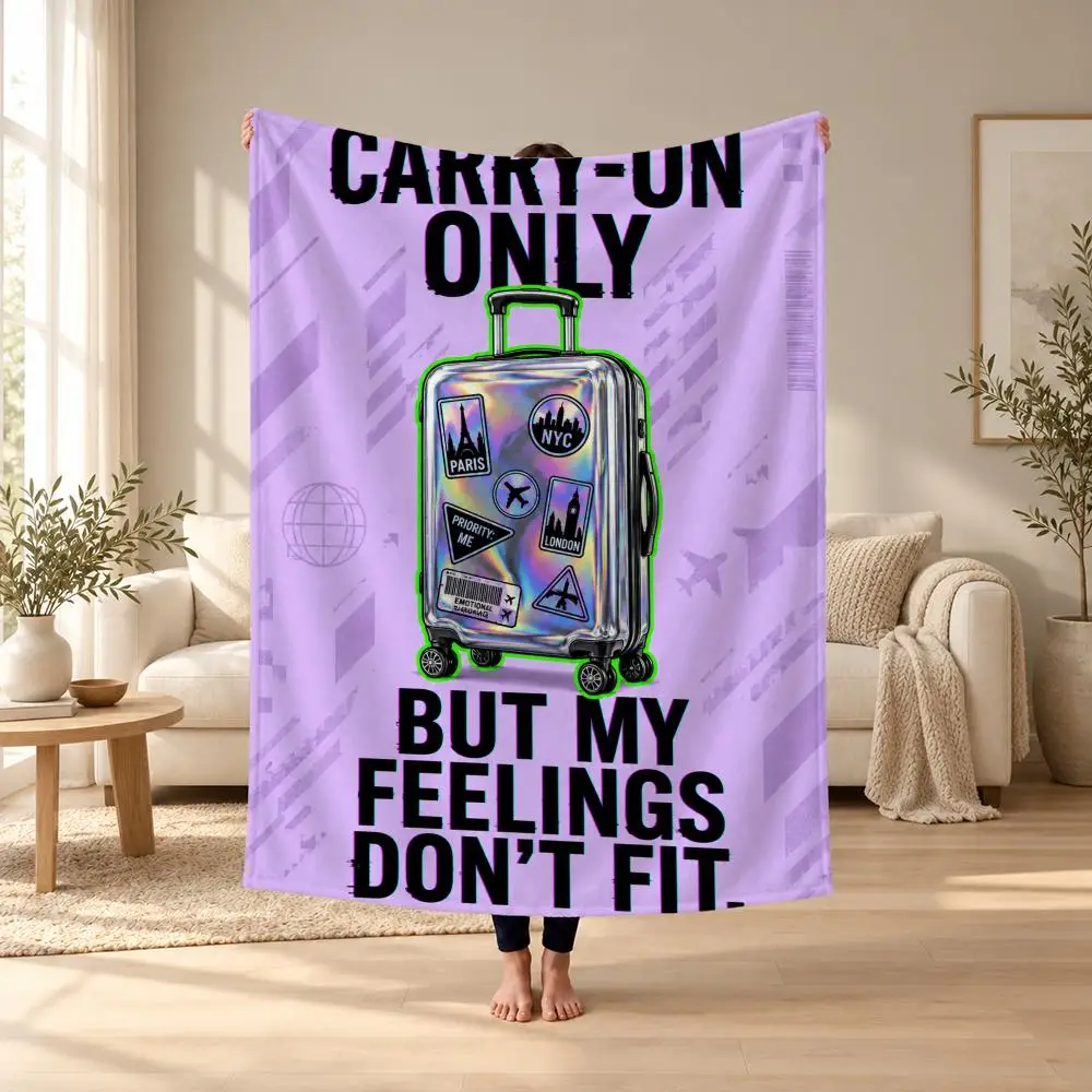 Meme humorous The Ryanair Survival Throw Ultra-Soft Flannel Throw Blanket, Home Decor Cover for Sofa, Bed, Travel & Picnic