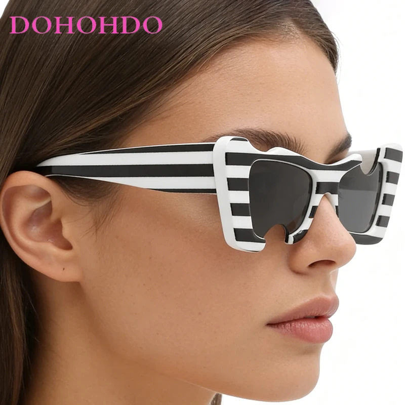 

Irregular Cat Eye Frame Sunglasses Women Men Punk Hip Hop Personality Design Outdoor Travel Street Photography Sun Glasses UV400