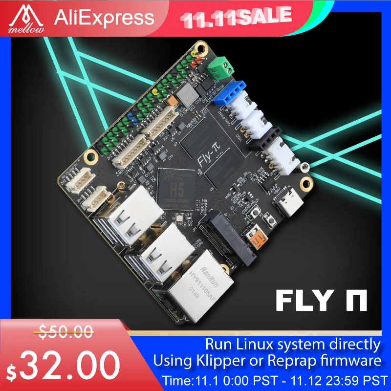 New! FLY- V1 Board Replaces Raspberry Pi PC With Klipper & Reprap Firmware For Ender 3 Voron Vzbot V-core 3 3D Printer Parts