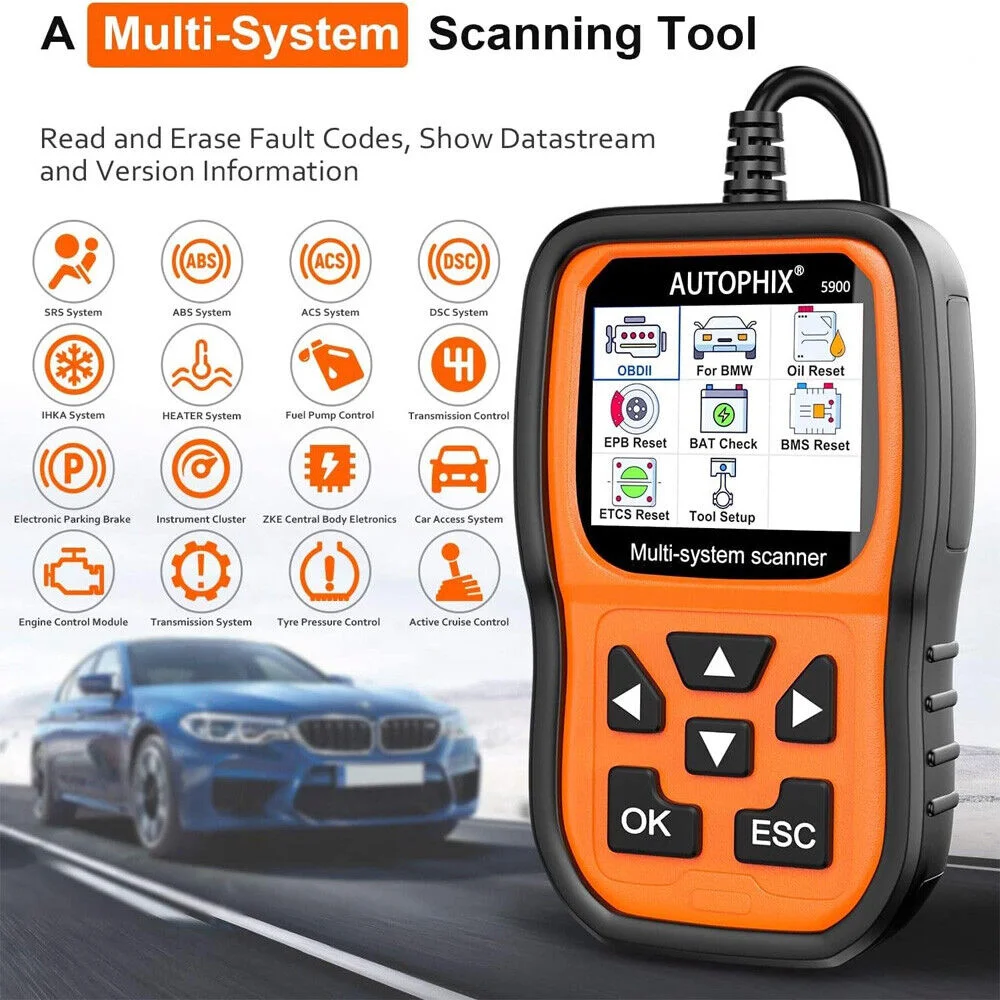 Autophix 5900 For BMW Full System Diagnostic OBD2 Scanner Battery  ABS EPB BAT OIL Reset Diagnostic Tool Code Reader