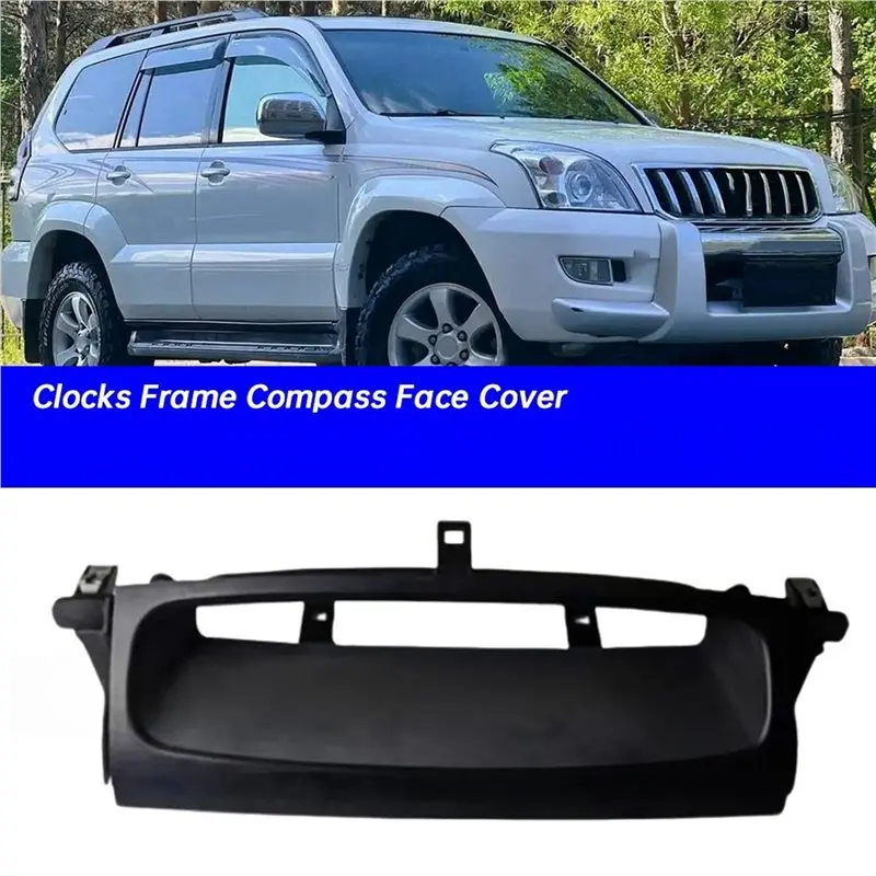 2X Dashboard Clocks Frame Compass Face Cover For Toyota Prado LC120 Prado 2003-2009 Digital Clock Display Panel Frame-N32R