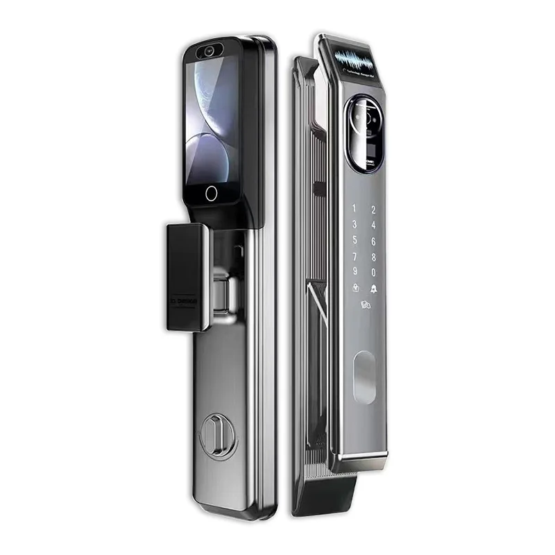 Aluminum Alloy Intelligent Lock for Home Security New Fingerprint Face Recognition Scanner Remote Video Intercom for Wood Cloud