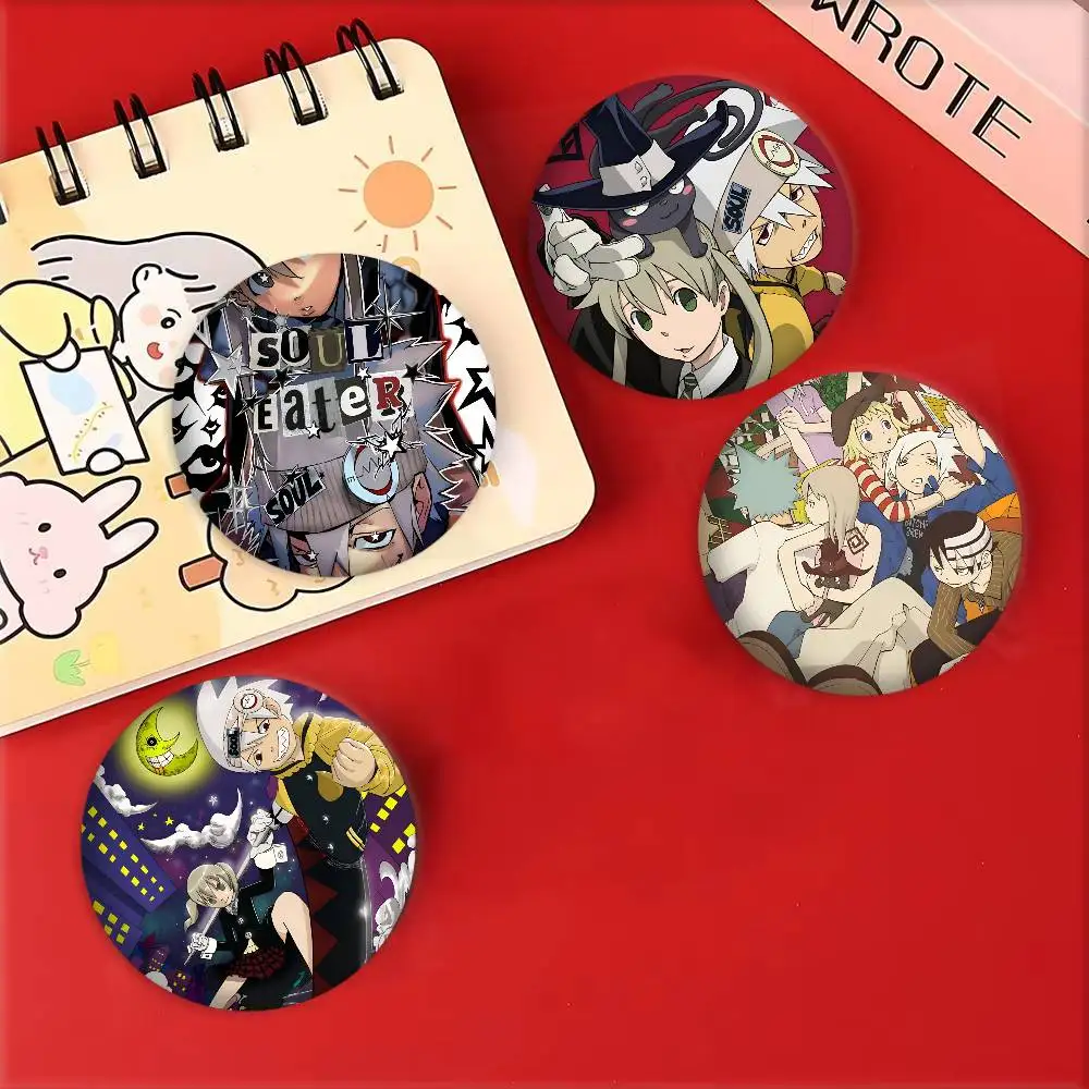 Cartoon Anime S-SOUL EATER Manga Badges Round Laser Badge Cartoon Brooch Clothes Backpack Accessories Lapel