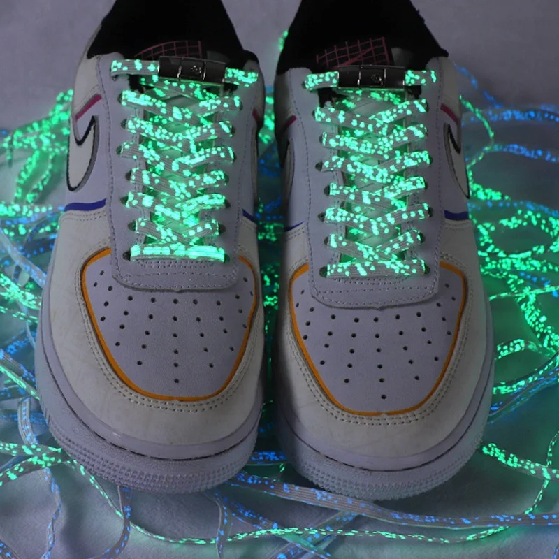 Lazy Magnet Metal Luminous Shoelaces Multicolor Magnetic Lock Shoelaces Elastic No Tie Shoelaces sneaker Shoelaces
