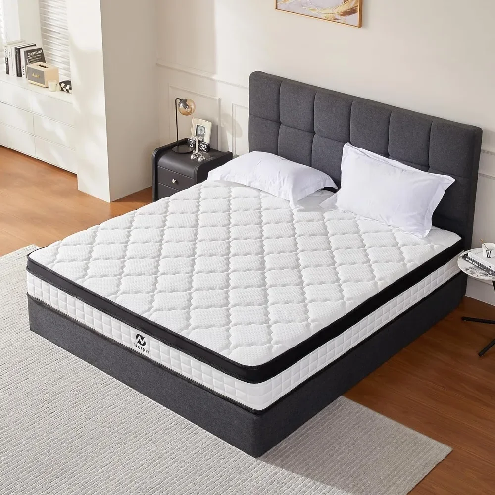 King Size Mattress 12 Inch King Mattress in a Box  Hybrid Memory Foam & Individually Pocket Spring to Improve Sleep