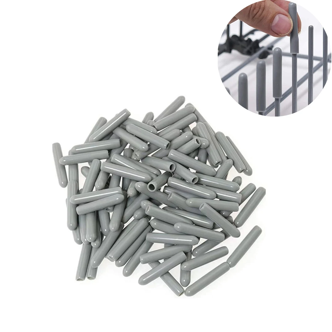 100pcs/pack Ultimate Protection 3.5mm Dishwasher Repair Caps for Wire Cable Protection, Flexible Vinyl Anti-Slip Round Tip