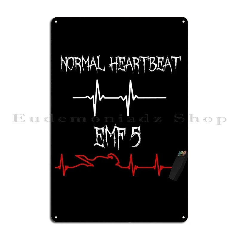 Phasmophobia Emf 5 Heartbeat Metal Sign Garage Club Garage Custom Cave Designs Tin Sign Poster