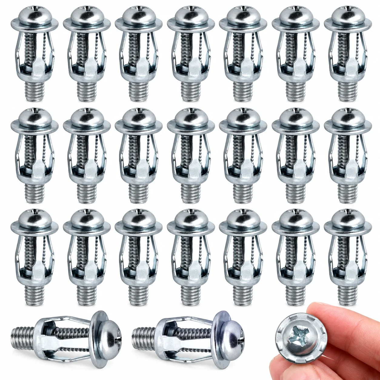 20set expansion screw petal shaped nut M4 M5 M6 expansion metal rivet plate license plate clamp locking jack nut locking bolt