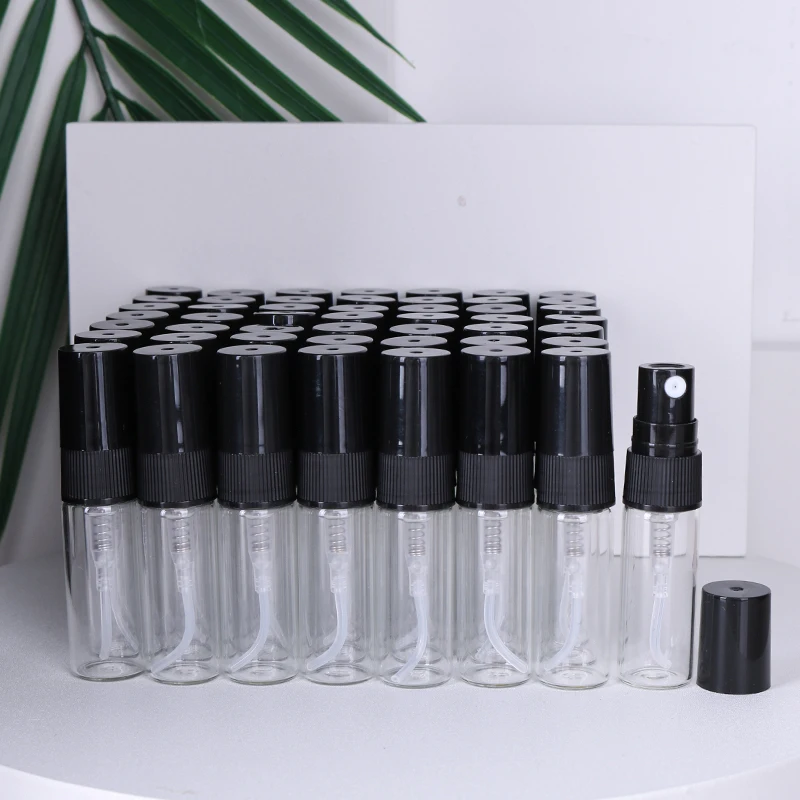3 ml Verkoop 50/pcs Hoge Kwaliteit Transparant Glazen Parfumflesje Mini Spray Fles Draagbare Reizen Keulen Vocht Fles
