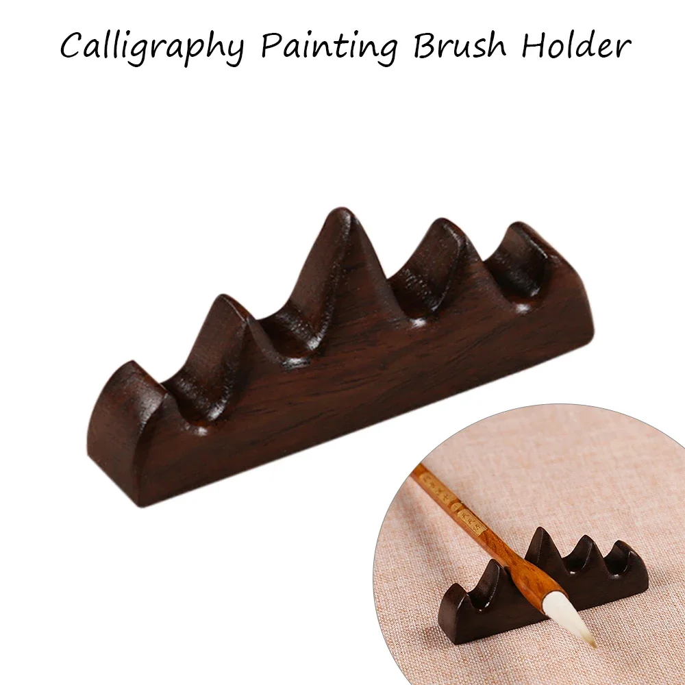 1PCS Wooden Calligraphy Painting Brush Holder Rack Study Treasure Penholder Writing Practical Office Home Painting Supplies