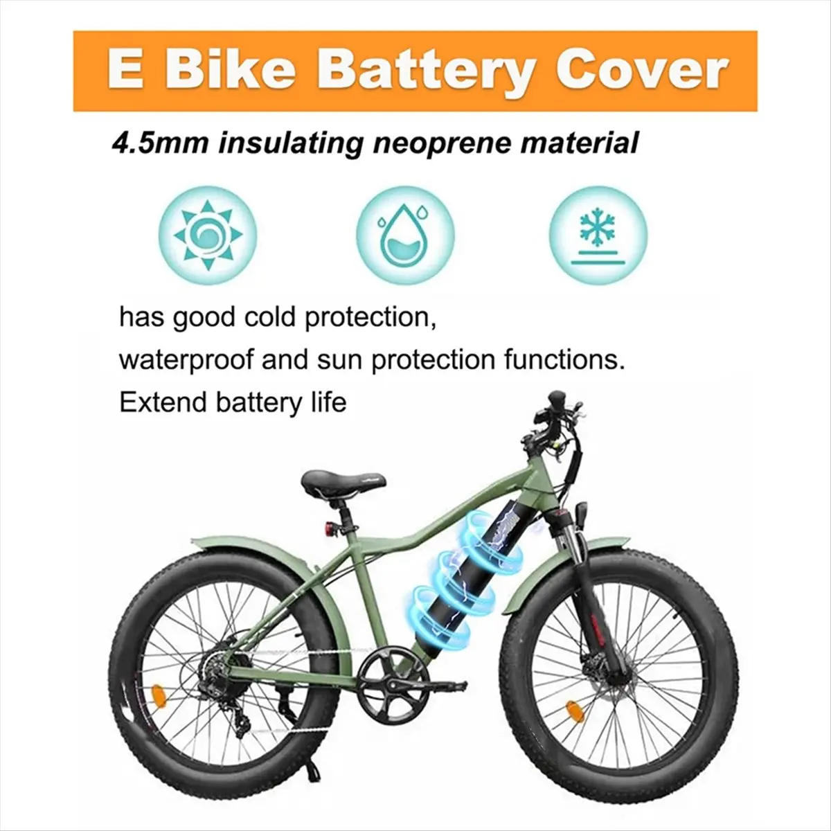E-Bike Frame Cold and Dustproof Cover Weatherproof E-Bike Battery Cover Waterproof and Reflective E-Bike Dust Cover
