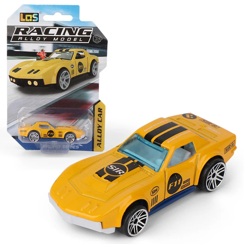 Mini coche de aleación de carreras para niños, juego de modelo de carreras de coches deportivos deslizantes, juguete