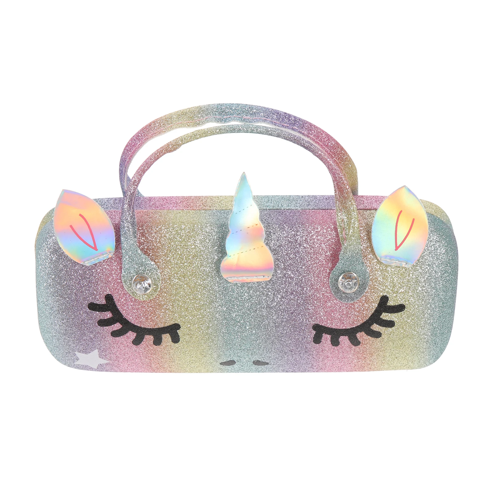

Cute Cartoon Portable Pu Glasses Case For Kids Girls Folding Durable Drop-Resistant Eyeglass Storage Box Scratch-Proof Gift