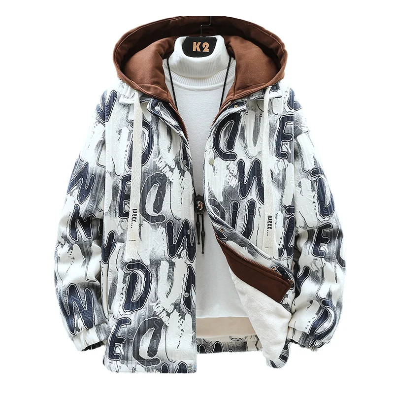 Moda 2024 autunno inverno giacche di peluche con cappuccio cappotto in pile addensato Casual da uomo capispalla giovanile sciolto antivento caldo