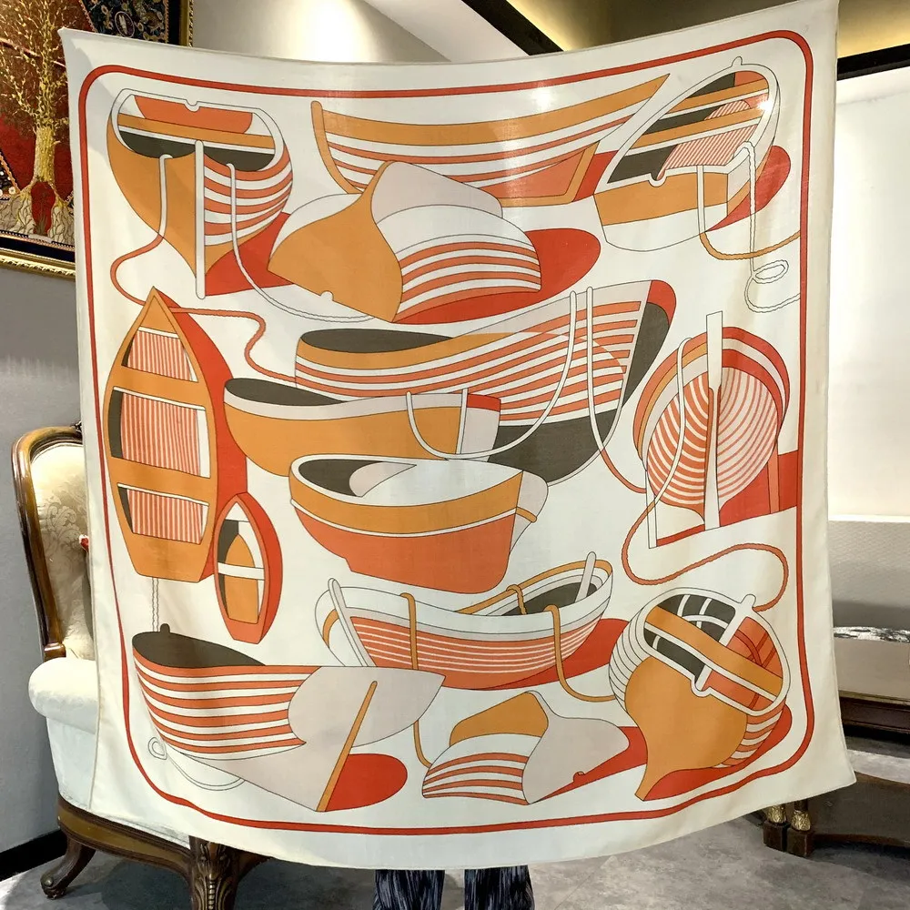 

Winter Large Shawls Double Faced Scarf Hand-rolled Edge Scarves Square Bandanas Silk Wool Shawls Lover Christmas Gift