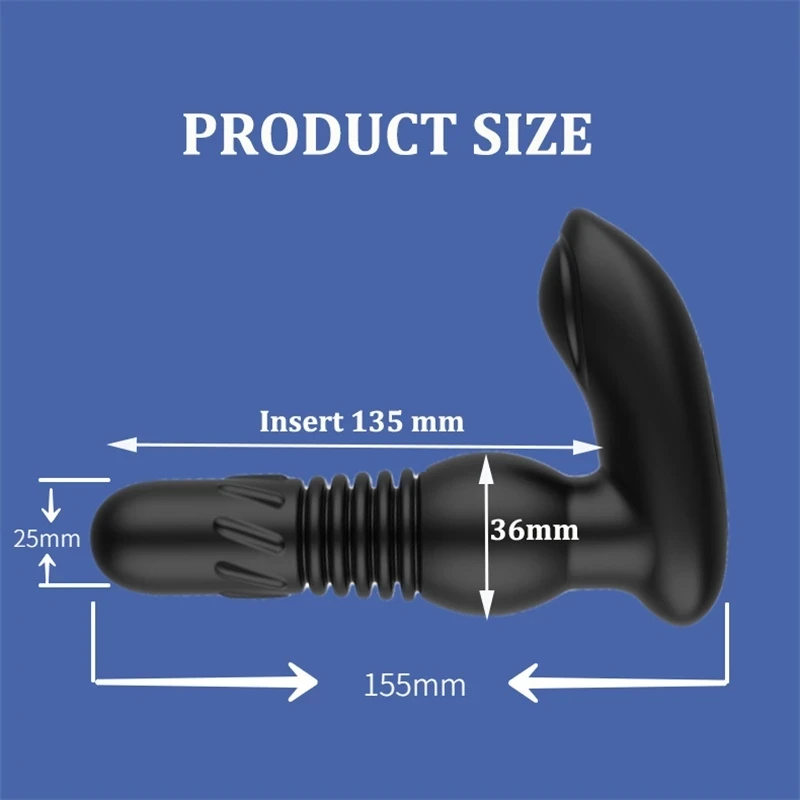 Wireless Remote Control Automatic Telescopic  Prostate Massager Vibrator 3 Speed Rotating Heating Butt Plug Anal Sex Toy For Men