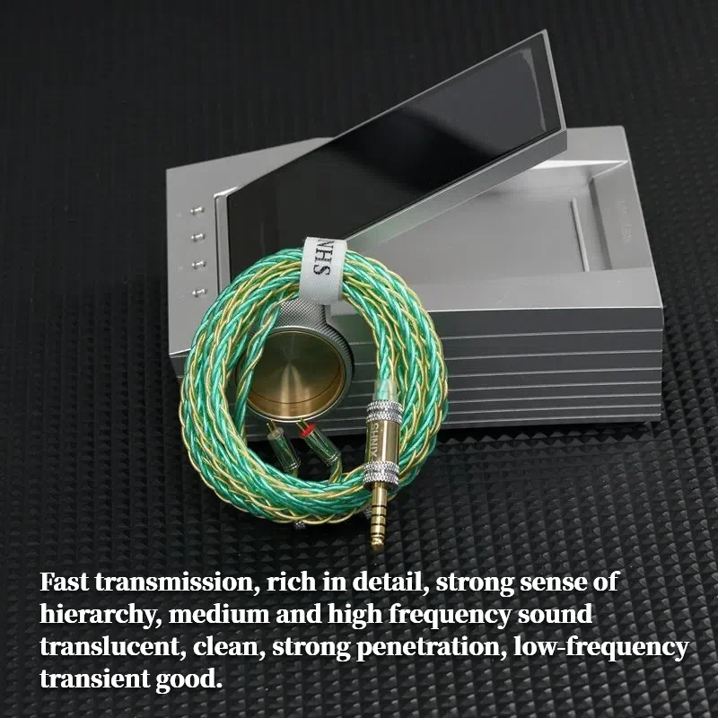 

XINHS XH34 Yellow Green 8 Cores 7N OCC High Conductivity + Alloy Copper HIFI Headphone Upgrade Cable IE900/MMCX