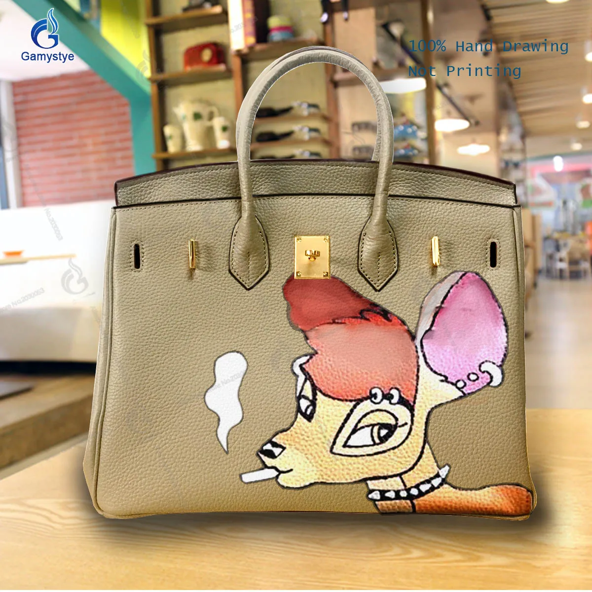 Personalizar bolso Art Hand Painted A little deer Bags Women Bag Designer Crossbody Handbags Female Messenger Totes Big Capacity