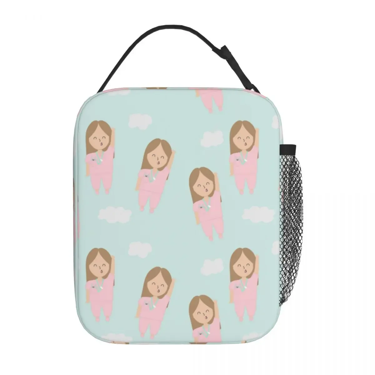 

Cartoon Ladies Nurse Insulated Lunch Bag For Travel Enfermera En Apuros Storage Food Boxes Portable Thermal Cooler Lunch Boxes