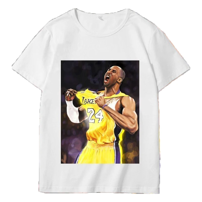 Commemorate Bryant Basketball T-shirt Vintage Basketball Star Finals Championship LA Mamba No.24 Tee Retro Fan Top Basketball