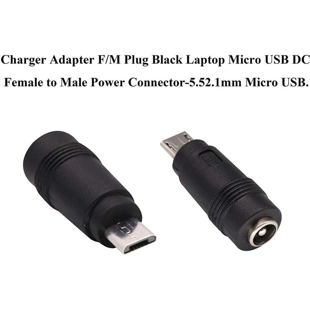تيار مستمر محول الطاقة للهاتف المحمول والكمبيوتر اللوحي ، شحن الكابلات موصل ، تيار مستمر 5 فولت ، 5.5x2.1 مللي متر إلى مايكرو USB 5 فولت ، 2 حزمة