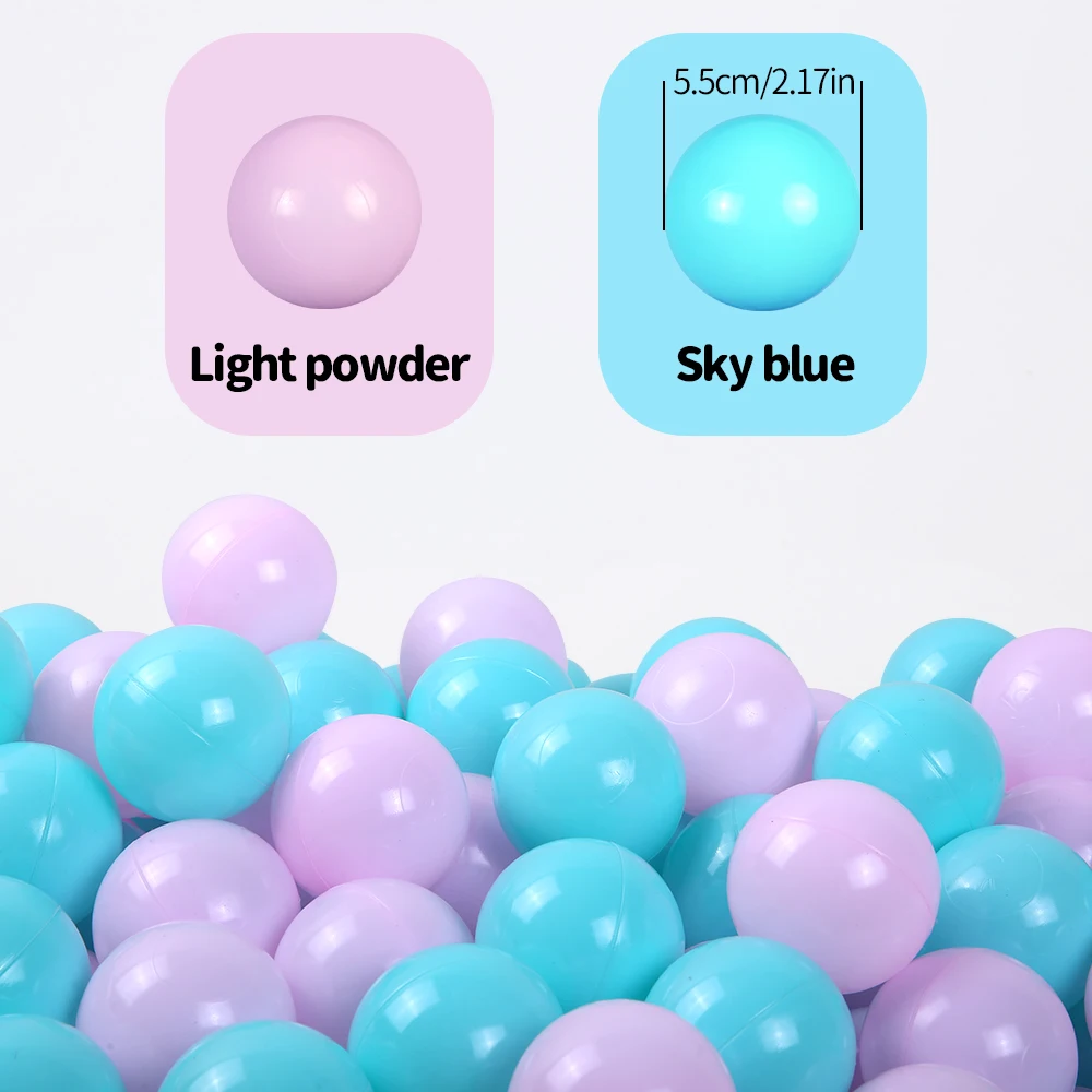 2.16 polegadas 100 pçs engrossar bpa livre não-tóxico bola de plástico pit bolas multicolorido correspondência com saco jogar casa bolas de brinquedo para criança