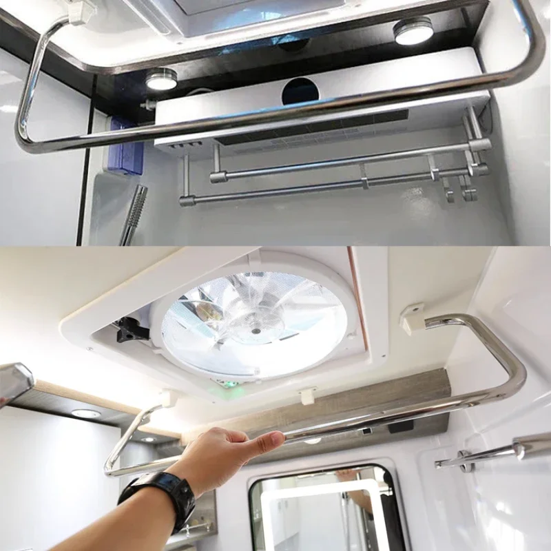 

RV clothes pole trailer lathe car modification accessories toilet folding top mounted stainless steel clothes rail towel rack