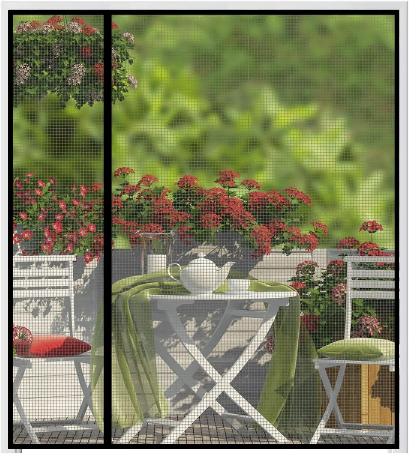 

Magnetic Screen Door for 48"x96" Door, 50"x97" Mesh Net Curtain with Magnets, Reversible Left/Right Opening, Heavy Duty