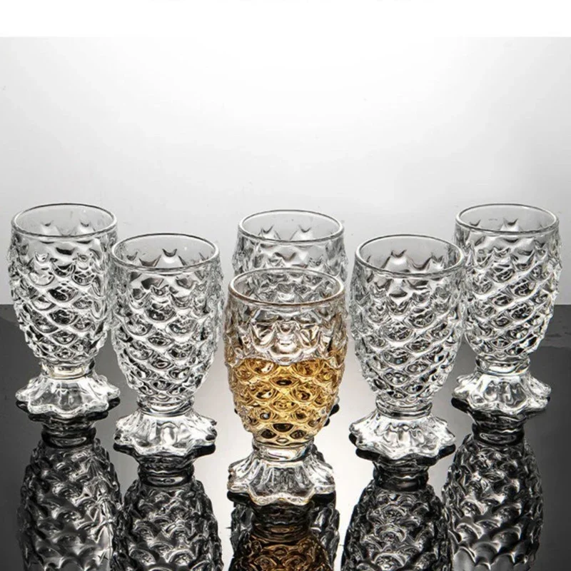 yes6pcs Set Mermaid Glass Cup Cute Fish Scale Cup 30ml Small Foreign Wine Cocktail Glasses Whiskey Vodka Mugs Party Liquor Goble
