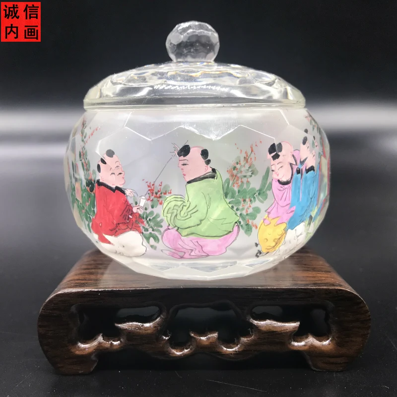 Promotion Chinese Style Hengshui Inner Painting Snuff Bottle for Gift to Girlfriend, Wife and Mother Exquisite Handmade Jewelry