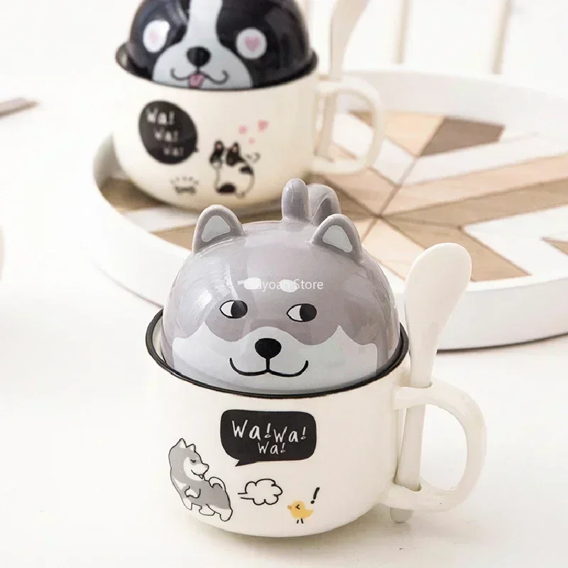 Cartoon Animal Ceramic Coffee Cup Creative  Shiba Inu Cat Couple Ceramic Cup Home Decoration Glass Breakfast Milk Cup