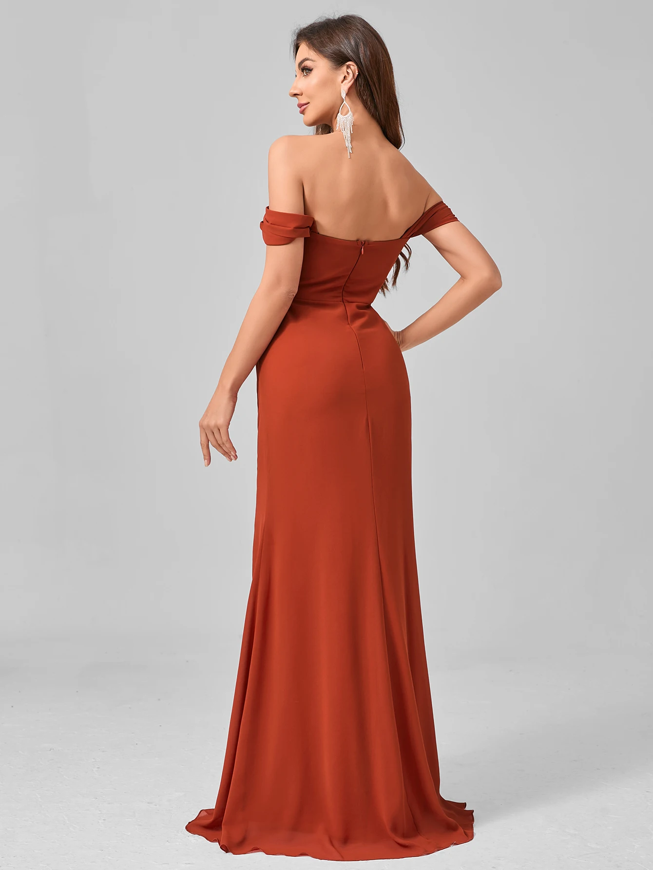 Abito Lungo Chiffon UNITHORSE Spacco Alto - alternate angle