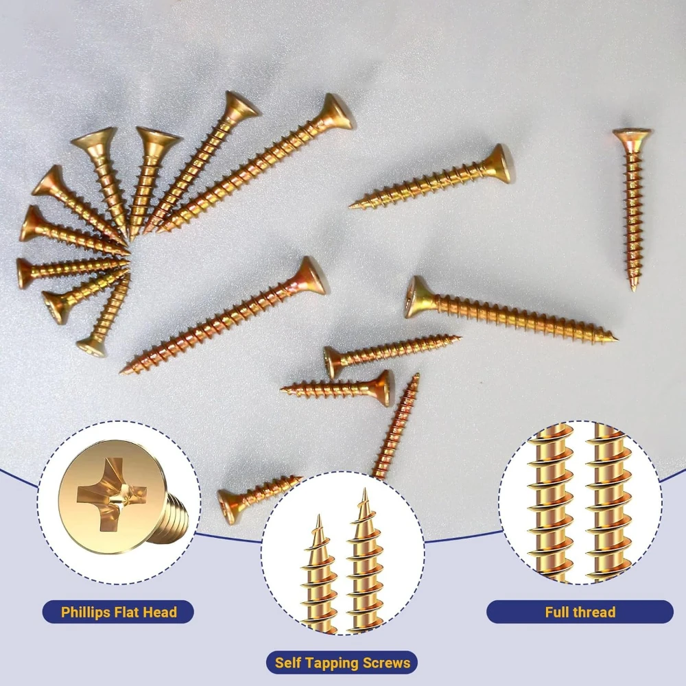 

390 шт. набор саморезов по дереву M3 M3.5 M4 оцинкованные крестообразные винты с потайной головкой для DIY деревообработки и ремонта проектов
