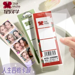 50pcs Korea life 4 cuts Photo Card Sleeves Clear 3/6inch 4 Cut Photo Protector Film Acid free-No CPP Photocard with Box