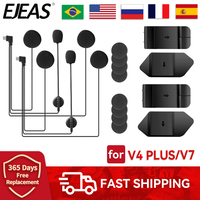 EJEAS V4 PLUS/V7 Earphone Type-C Headset with Mounting Clip Double-Sided Tape Base for V4 PLUS V7 Motorcycle Helmet Intercom