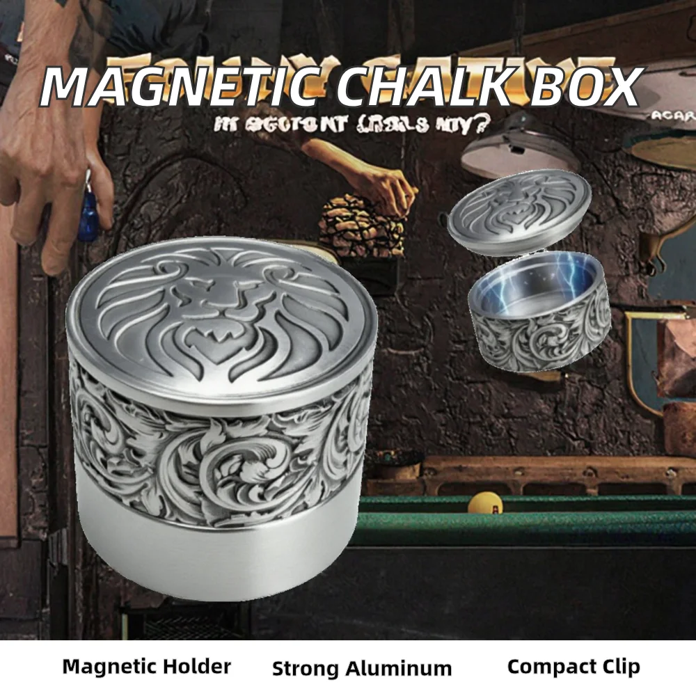 Magnetic Snooker Chalk Holder Hexagon/Round/Square Aluminum Alloy Belt Clip Professional Pool Cue Box China