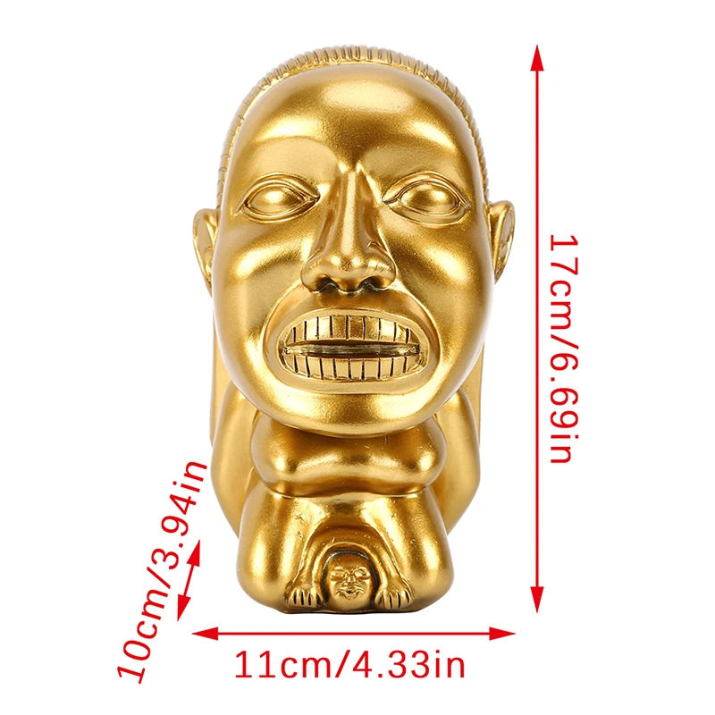 Indiana Jones Idol Golden Fertility Statue Resin Fertility Idol Sculpture with Eye Scale Raiders of The Lost Ark Cosplay Props