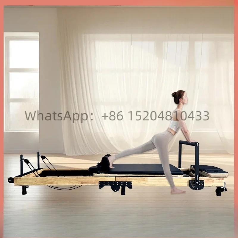Foldable Wooden Pilates Reformer Flat Bed Space Saving Pilates Training Bed Gyrotonic Yoga Studio Private Trainer Equipment