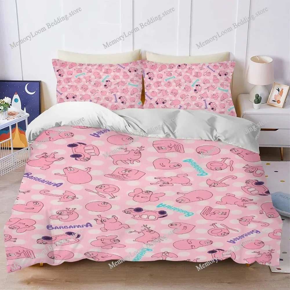 Cartoon B-Barbapapa Cute Duvet Cover Set Home Style Bedding Soft Laundry Cotton Bed Four Seasons Student Dormitory Luxury Gift74
