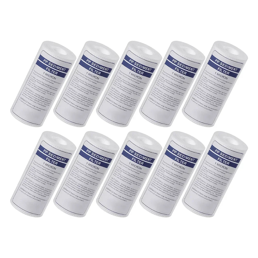 10 Pack 5 PP Cotton Water Filter Cartridges for Home Kitchen Office Water Purifiers and Dispensers Sediment and Particle Removal