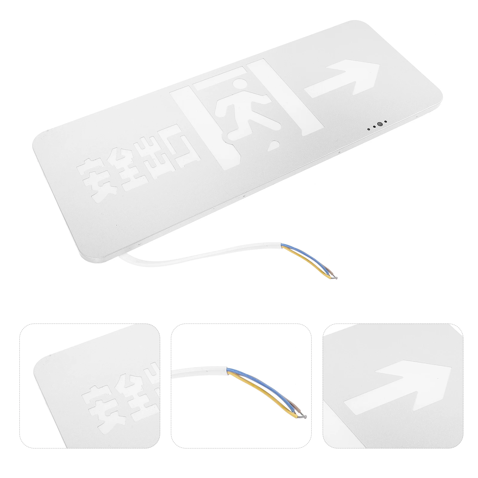 

Safe Exit LED Emergency Light Sign 24V Stainless Steel Ultra Thin Fire Evacuation Indicator Single Left Direction Public Places
