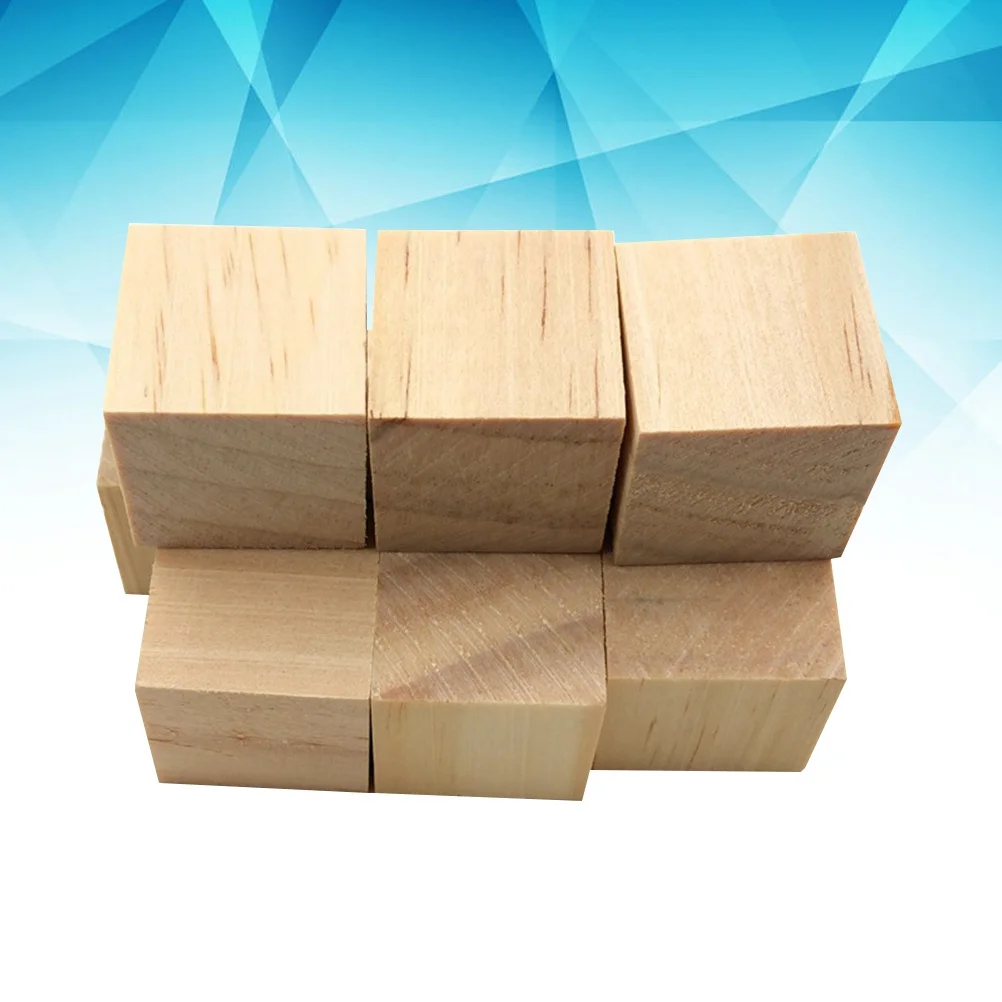

10Pcs 2.5cm No Splinters Wooden Cubes for Personalized Art and Rustic Party Decor Square Wood Pieces Wood Square Piece